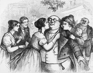 "Oli mukava nähdä herra Pickwick ryhmän keskellä", kuvitus Charles Dickensin teoksesta "The Pickwick Papers"